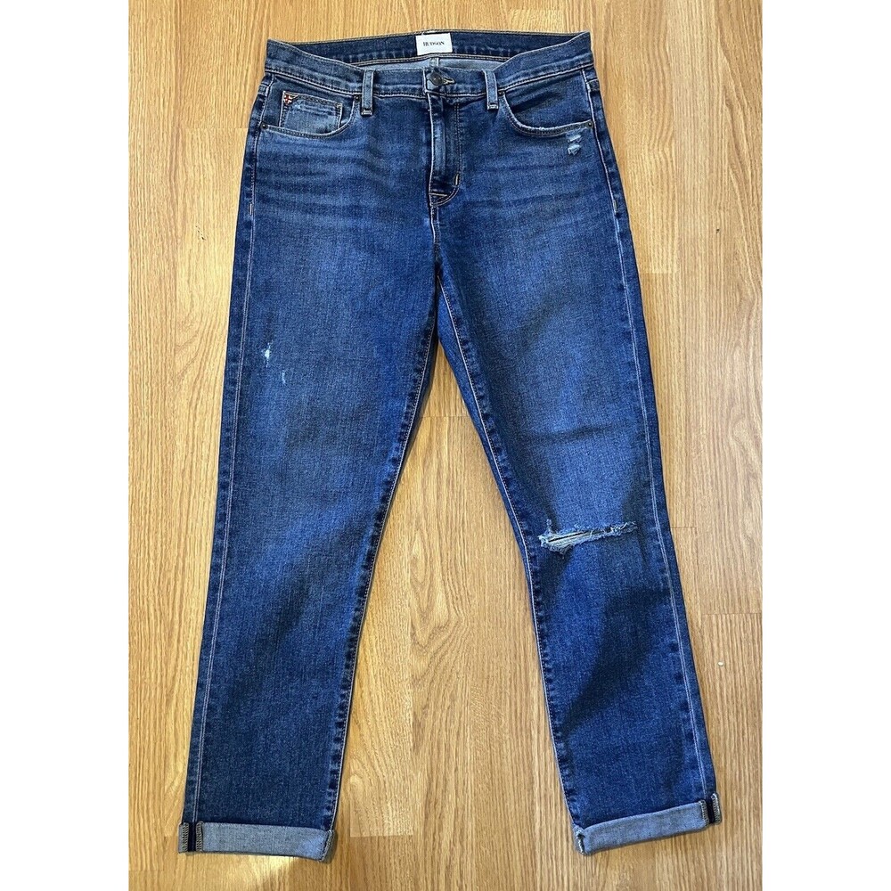 Hudson Distressed Natalie Midrise Slim Boyfriend Jeans Size 27